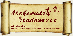 Aleksandra Vladanović vizit kartica